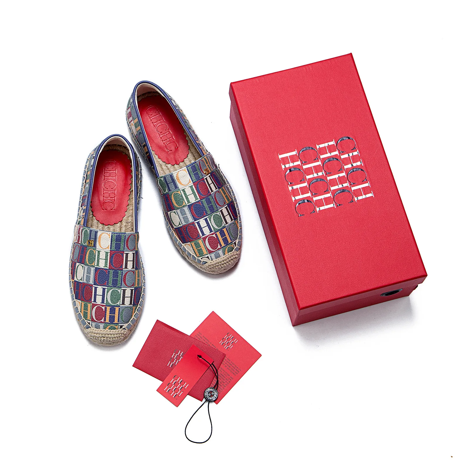 CHHC Spring Summer Women Espadrilles Color Block Letter Print Fashion Breathable Durable Classic Design Casual Shoes