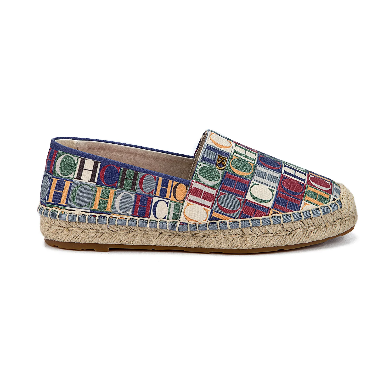 CHHC Spring Summer Women Espadrilles Color Block Letter Print Fashion Breathable Durable Classic Design Casual Shoes