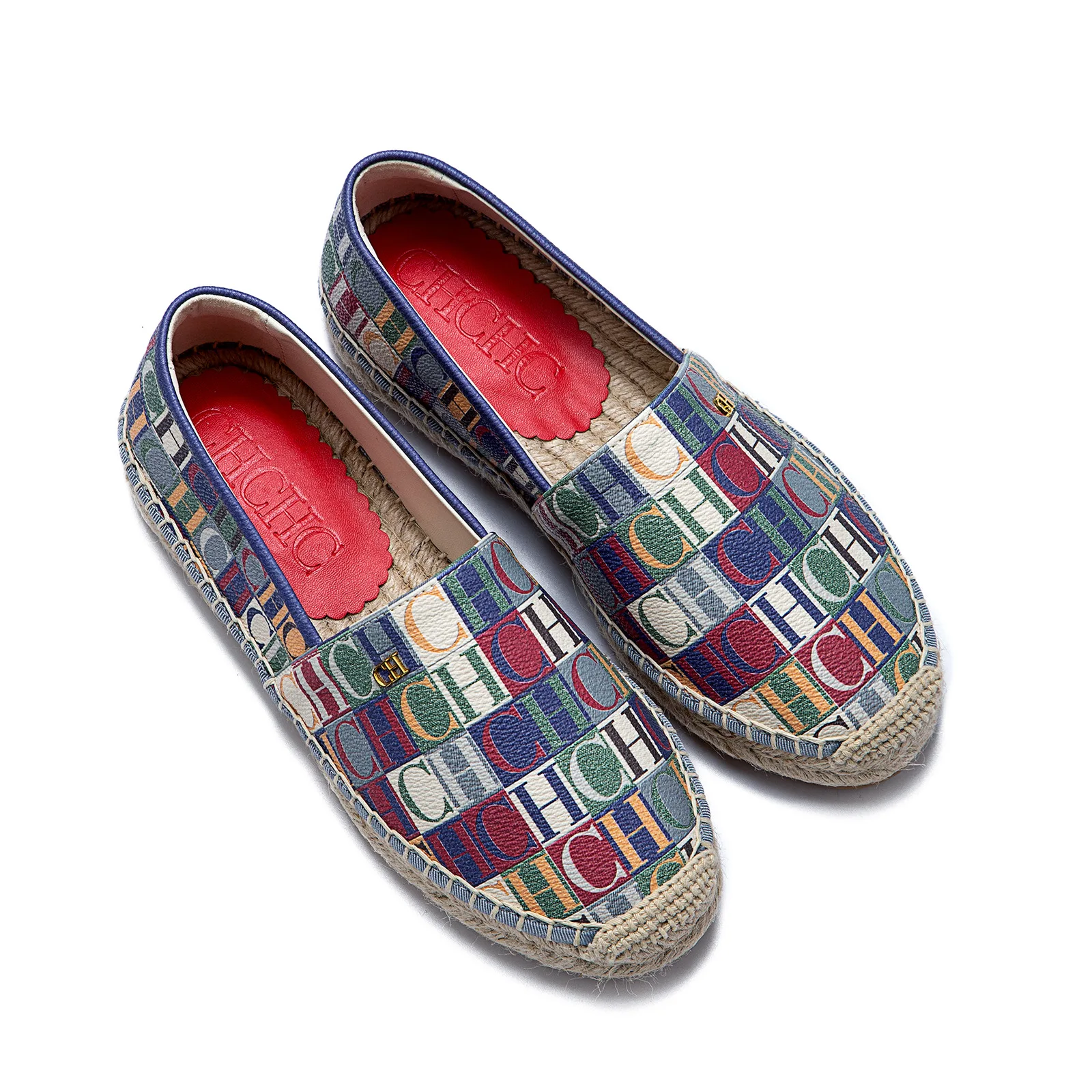 CHHC Spring Summer Women Espadrilles Color Block Letter Print Fashion Breathable Durable Classic Design Casual Shoes