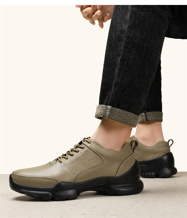 Men's Height Increase Shoes Calfskin for All-Day Wear Business Casual Elevator Shoes Height Increasing 6cm Hidden Heel Shoes