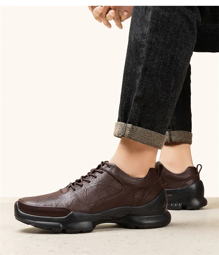 Men's Height Increase Shoes Calfskin for All-Day Wear Business Casual Elevator Shoes Height Increasing 6cm Hidden Heel Shoes