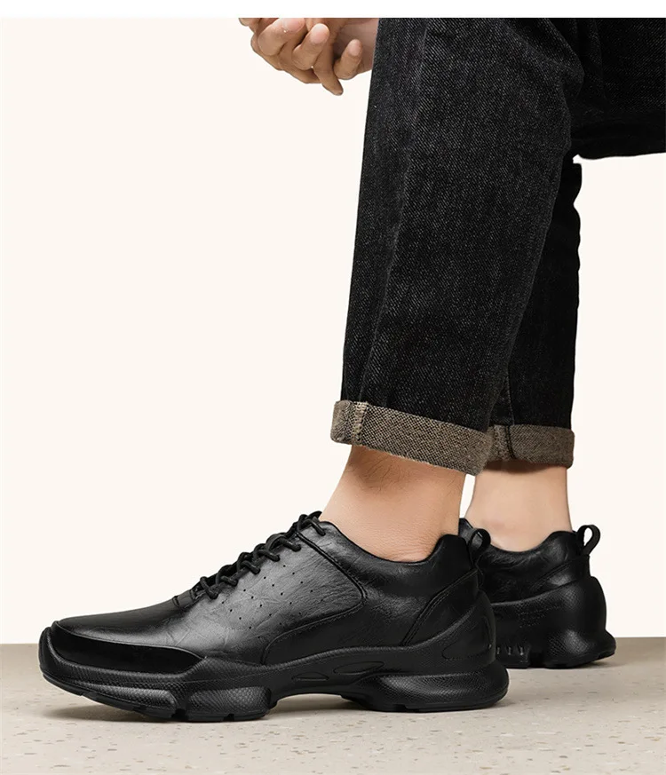 Men's Height Increase Shoes Calfskin for All-Day Wear Business Casual Elevator Shoes Height Increasing 6cm Hidden Heel Shoes