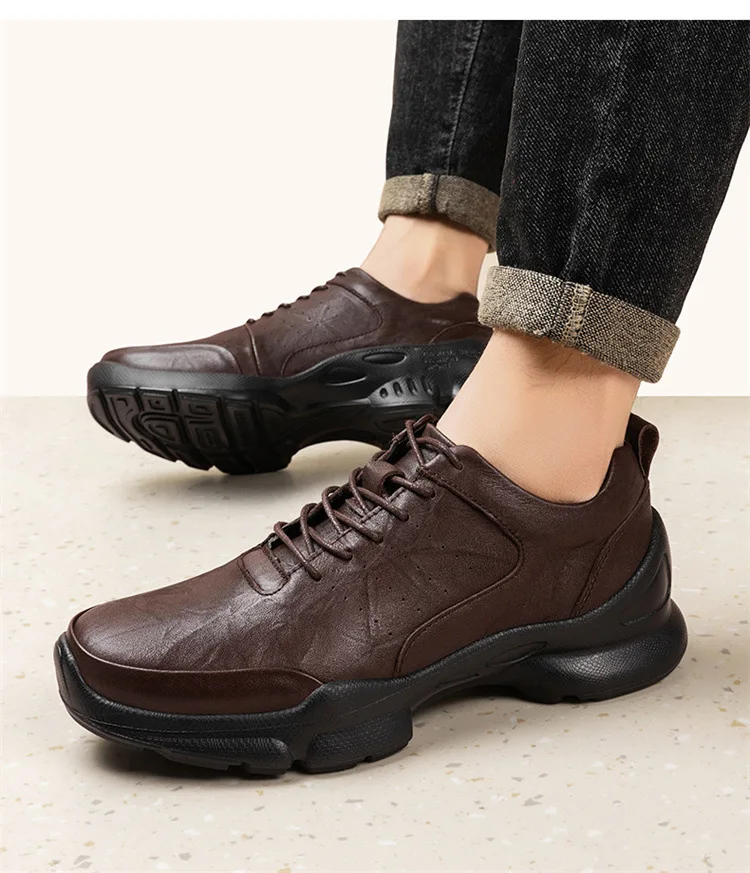 Men's Height Increase Shoes Calfskin for All-Day Wear Business Casual Elevator Shoes Height Increasing 6cm Hidden Heel Shoes