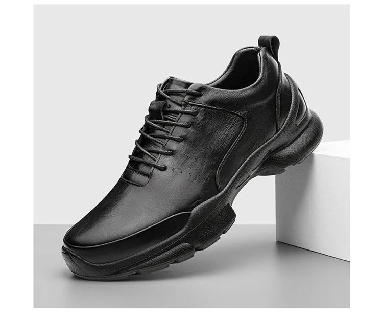 Men's Height Increase Shoes Calfskin for All-Day Wear Business Casual Elevator Shoes Height Increasing 6cm Hidden Heel Shoes