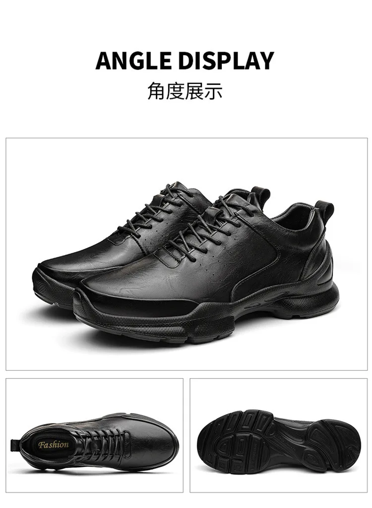 Men's Height Increase Shoes Calfskin for All-Day Wear Business Casual Elevator Shoes Height Increasing 6cm Hidden Heel Shoes