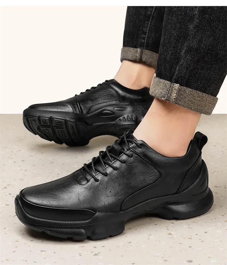Men's Height Increase Shoes Calfskin for All-Day Wear Business Casual Elevator Shoes Height Increasing 6cm Hidden Heel Shoes