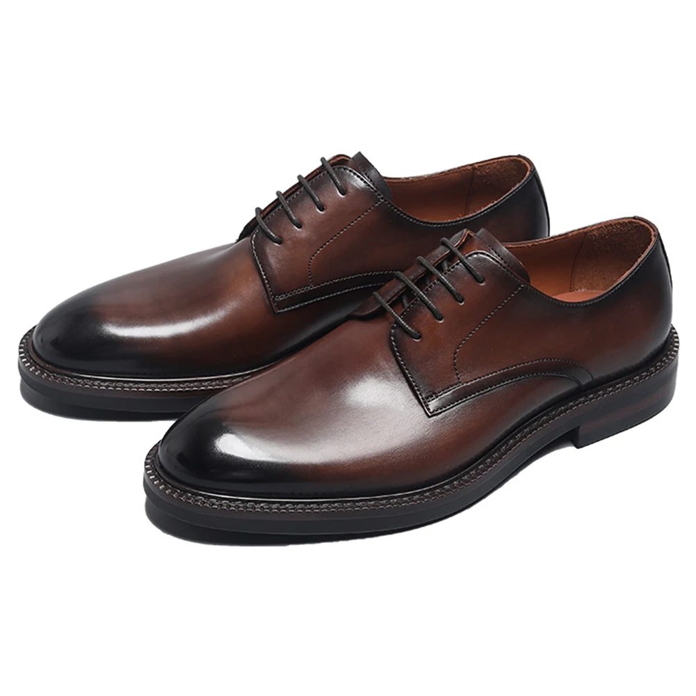 High Quality Men's Oxford Shoes Genuine Leather Office Derby Dress Shoes for Business Casual Wear