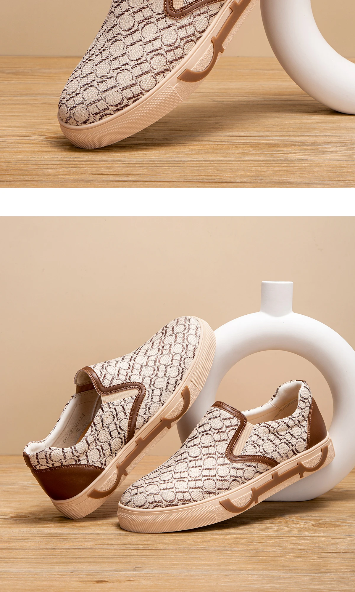 Men's Casual Shoes Letter Print Classic Versatile Fashion Flat Shoes Lightweight and Comfortable Seasonal New