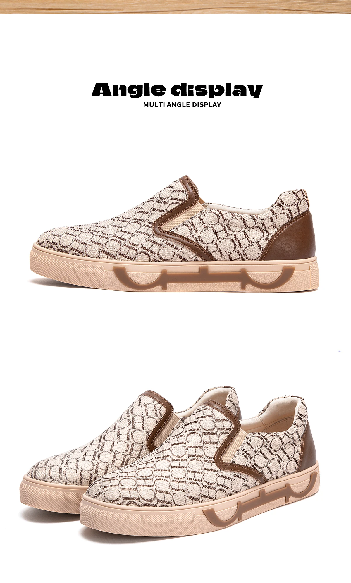 Men's Casual Shoes Letter Print Classic Versatile Fashion Flat Shoes Lightweight and Comfortable Seasonal New