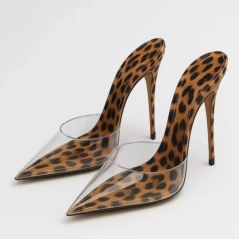 High heeled sandals for women's outdoor wear summer new style, slim heel, super pointed, versatile, wrapped, lazy half slippers