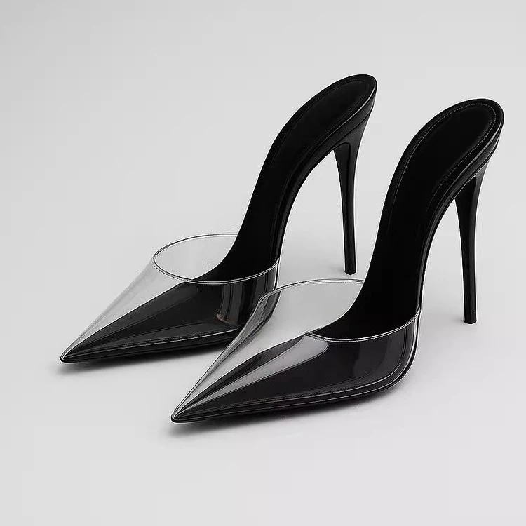 High heeled sandals for women's outdoor wear summer new style, slim heel, super pointed, versatile, wrapped, lazy half slippers
