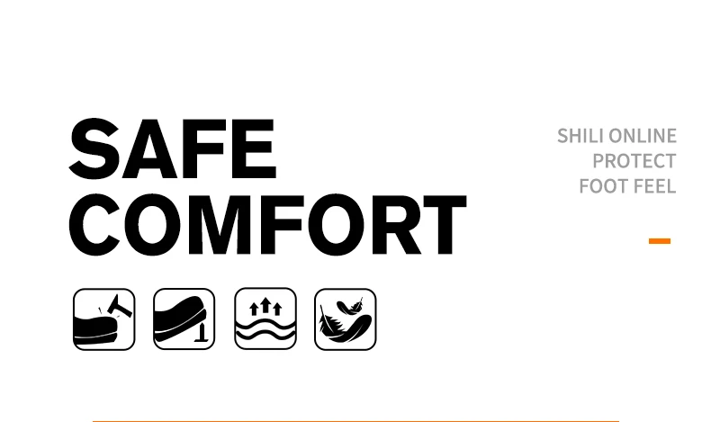 Men's Lightweight Safety Shoes, Men's Steel Toe Puncture Resistant Breathable Safety Boots, Men's Construction Work Safety Shoes