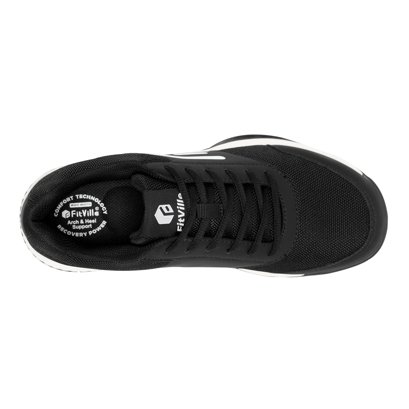 FitVille Wide Men's Tennis Shoes Anti-slip Breathable Professional Sneakers Tennis Footwear for Arch Support Relief Pain