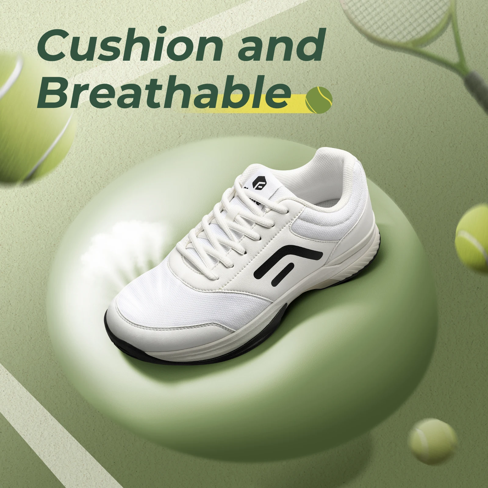FitVille Wide Men's Tennis Shoes Anti-slip Breathable Professional Sneakers Tennis Footwear for Arch Support Relief Pain