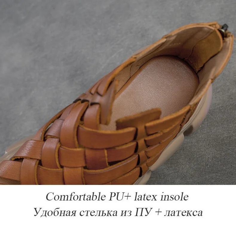 DRKANOL 2026 Women Gladiator Sandals Summer Cool Boots Luxury Gesign Genuine Leather Woven Wedges Platform Casual Roman Sandals