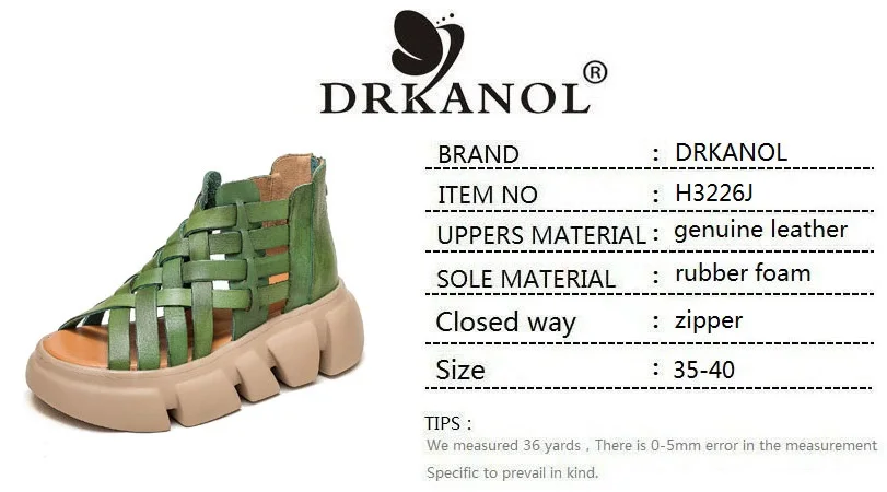 DRKANOL 2026 Women Gladiator Sandals Summer Cool Boots Luxury Gesign Genuine Leather Woven Wedges Platform Casual Roman Sandals