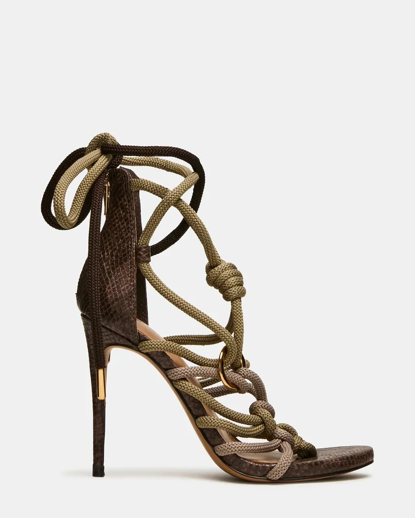 2026 Women's Retro Thick Rope Crisscross Strap High Heels Women'S Open-Toe Stiletto Sandals Sexy Summer Party Dress Shoes 44