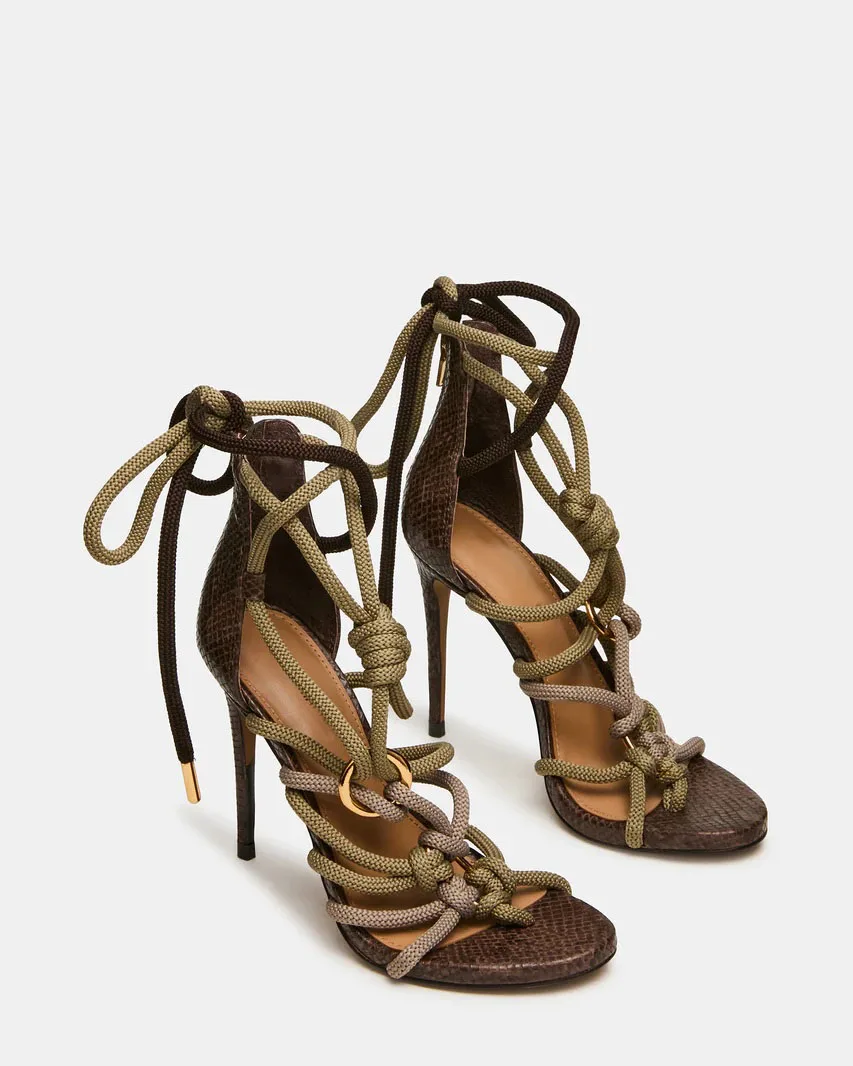 2026 Women's Retro Thick Rope Crisscross Strap High Heels Women'S Open-Toe Stiletto Sandals Sexy Summer Party Dress Shoes 44