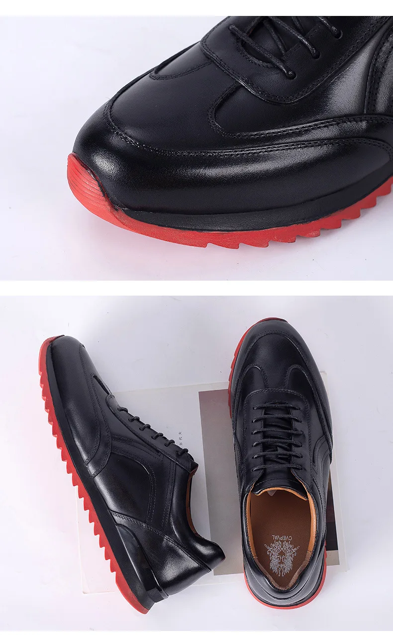 Quality Black Men's Tennis Sneaker Genuine Cow Leather Casual Shoes Natural Leather Outdoor Footwear For Men Zapatos De Hombre
