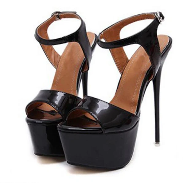 Aneikeh Big Shoe Size 41 42 43 44 45 46 High Heels Sandals Summer Sexy Open Toe Party Dress 16CM Platform Gladiator Women Pumps