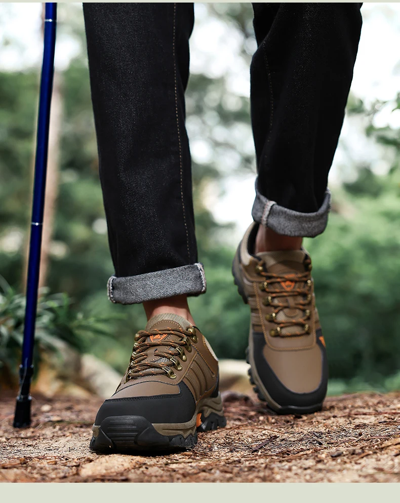 Men's Plus Size Outdoor Hiking Shoes Four Seasons Non-Slip Comfort Casual Walking Shoes Fashion Youth Joker Sports Running Shoes