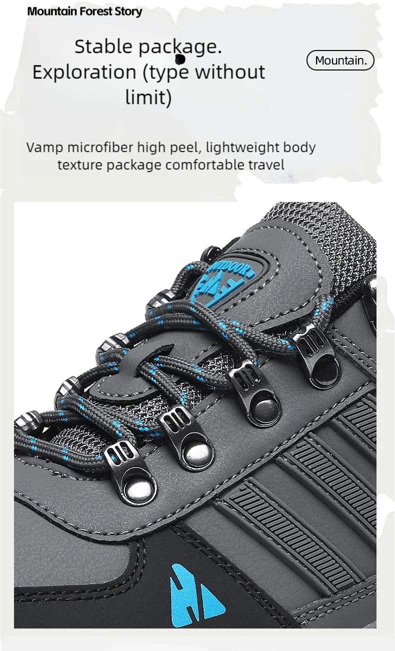 Men's Plus Size Outdoor Hiking Shoes Four Seasons Non-Slip Comfort Casual Walking Shoes Fashion Youth Joker Sports Running Shoes