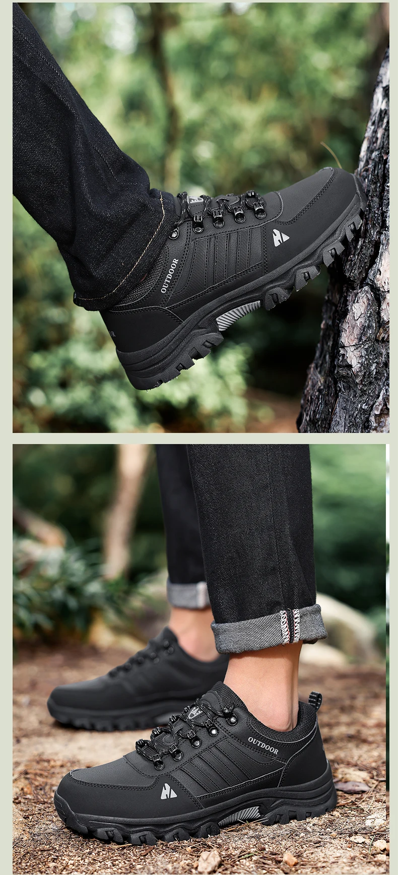 Men's Plus Size Outdoor Hiking Shoes Four Seasons Non-Slip Comfort Casual Walking Shoes Fashion Youth Joker Sports Running Shoes