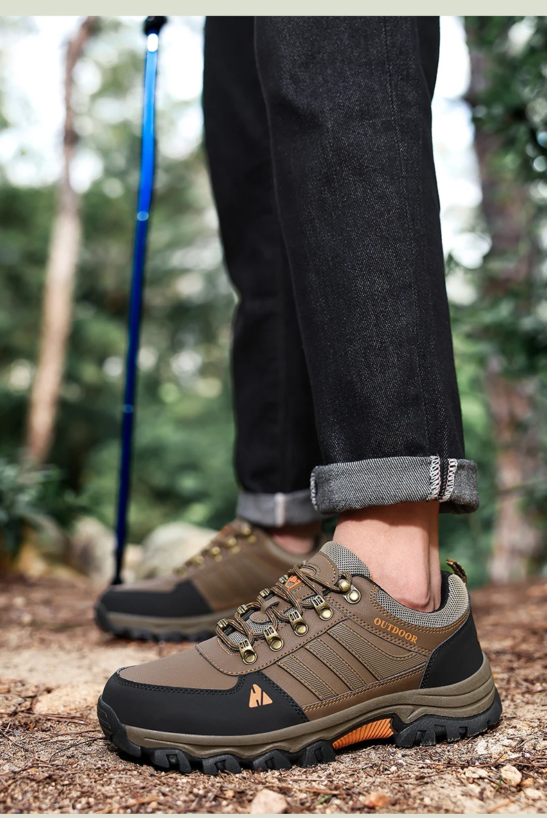 Men's Plus Size Outdoor Hiking Shoes Four Seasons Non-Slip Comfort Casual Walking Shoes Fashion Youth Joker Sports Running Shoes