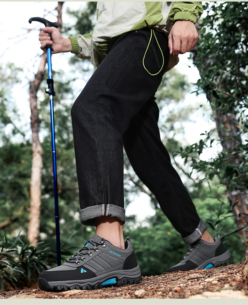 Men's Plus Size Outdoor Hiking Shoes Four Seasons Non-Slip Comfort Casual Walking Shoes Fashion Youth Joker Sports Running Shoes