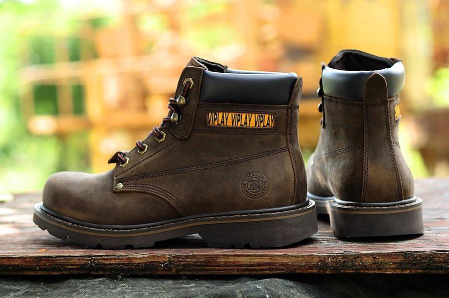 Men's Genuine Leather Boots Classic Outdoor Boots Casual Shoes Ankle Motorcycle Boots Antislip Comfy Shoes Western Style