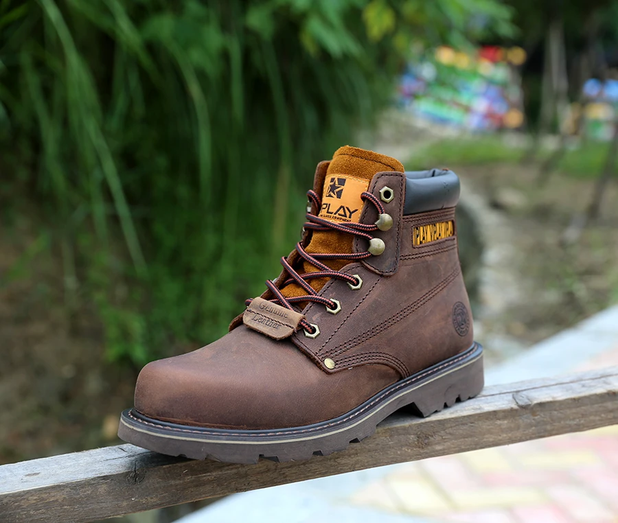 Men's Genuine Leather Boots Classic Outdoor Boots Casual Shoes Ankle Motorcycle Boots Antislip Comfy Shoes Western Style
