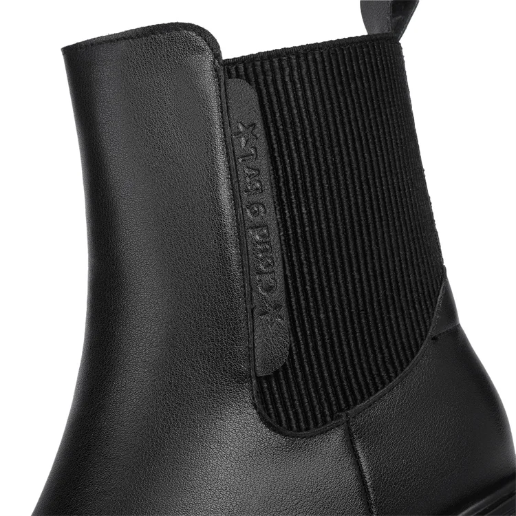 AIYUQI Women's Boots Winter 2026 New Genuine Leather Women's Chelsea Boots British Style Natural Wool Warm Women's Ankle Boots