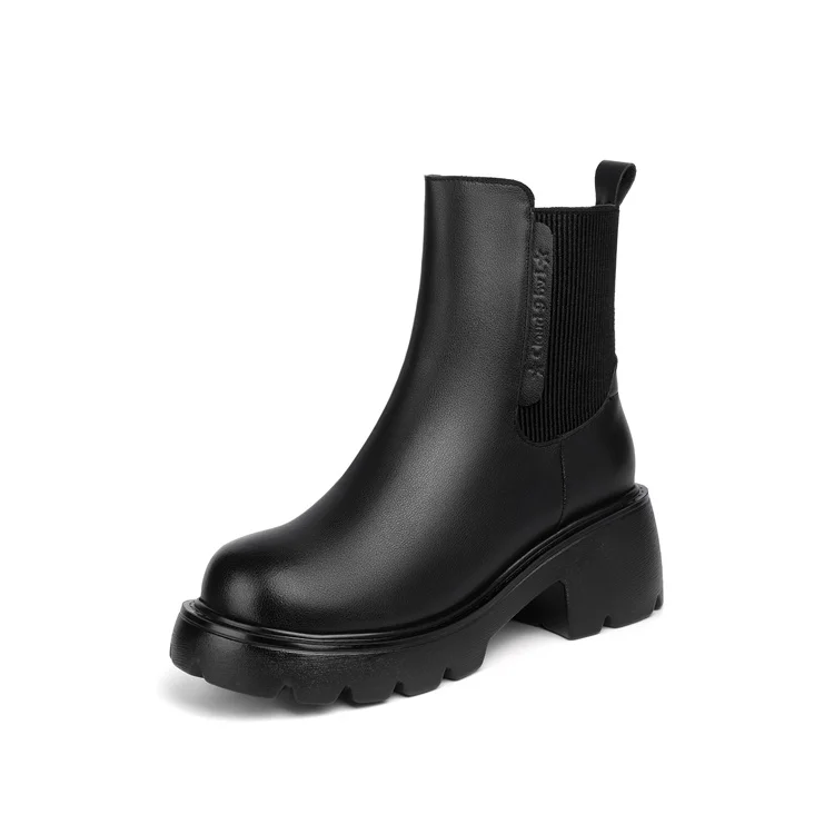 AIYUQI Women's Boots Winter 2026 New Genuine Leather Women's Chelsea Boots British Style Natural Wool Warm Women's Ankle Boots