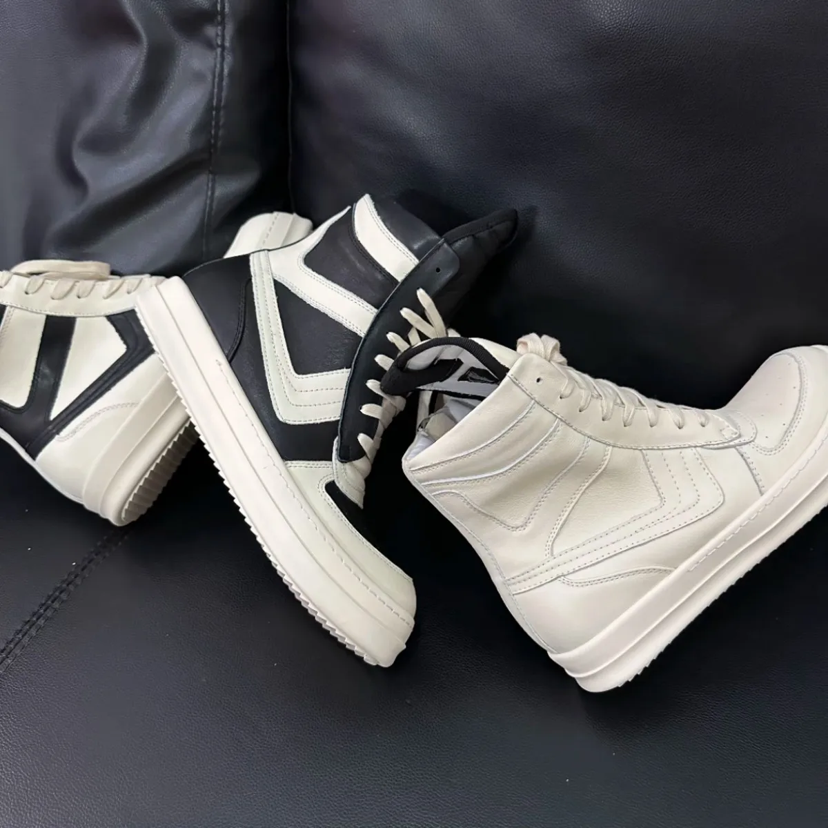 Black White Leather High Top Shoe Luxury Suede Boot Men Shoes Zipper Women Casual Sneaker Design Ankle Boots