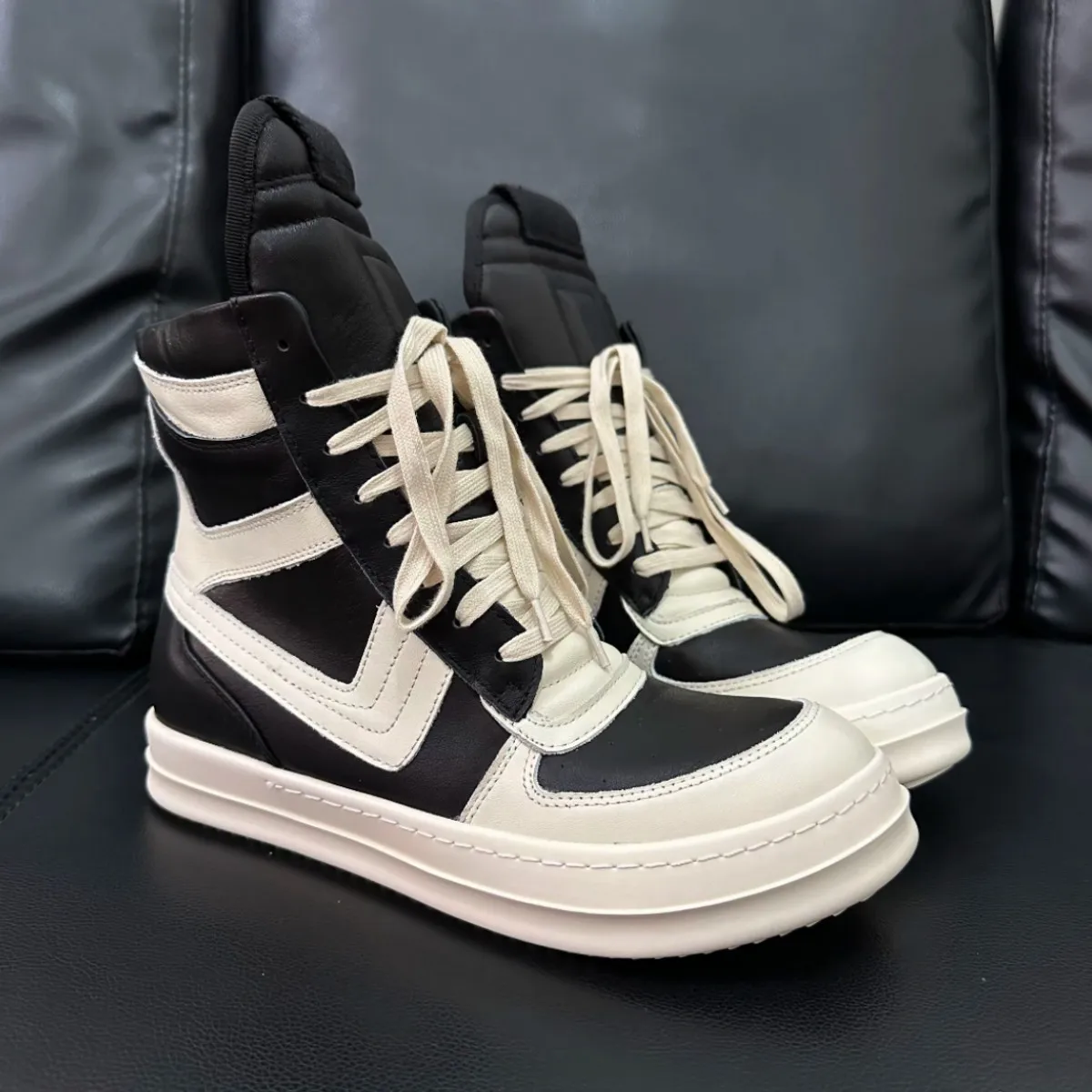 Black White Leather High Top Shoe Luxury Suede Boot Men Shoes Zipper Women Casual Sneaker Design Ankle Boots