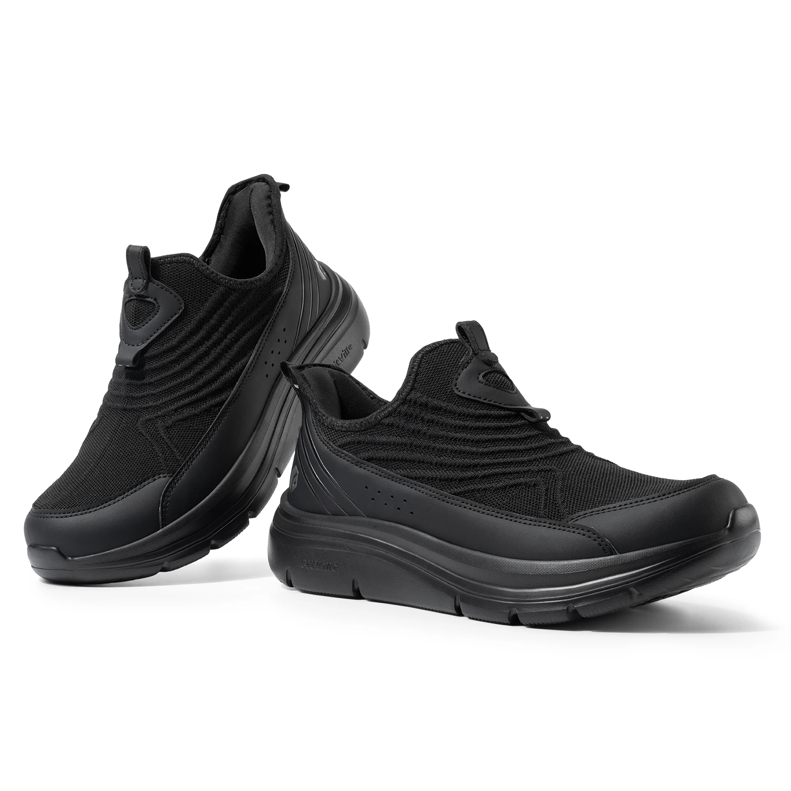 Fitville Men's Slip-On Walking Shoes Wide Width Cushion Rebound Stable Support Lightweight Breathable Running Shoes for Fat Feet