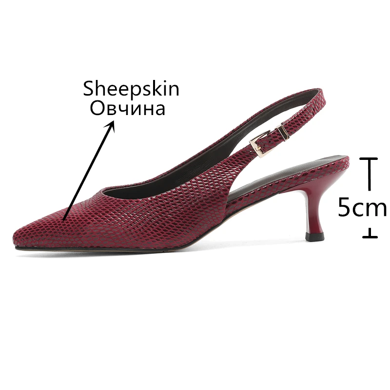 MORAZOR Size 34-43 New Sheepskin Genuine Leather Shoes Women Sandals Pointed Toe High Heels Slingbacks Pumps Party Wedding Shoe