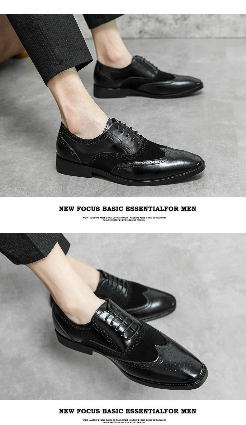 Trend Formal Brogues Social Office Shoes For Men Classic Casual Business Shoes Men High Quality Wedding Dress Shoes For Men