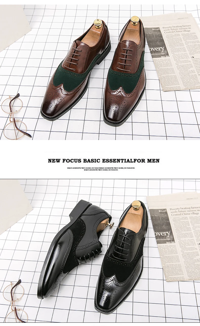 Trend Formal Brogues Social Office Shoes For Men Classic Casual Business Shoes Men High Quality Wedding Dress Shoes For Men
