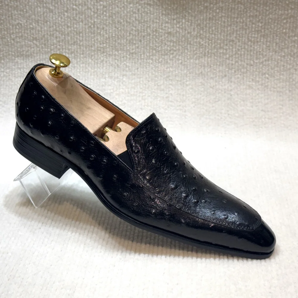 Vintage Fashion Genuine Leather Men's Tassel Loafers Dress Shoes - Casual Elegant Footwear for Business Party Wedding