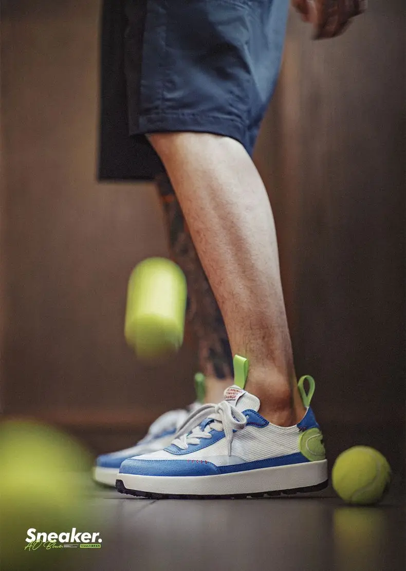Maden Summer Color-Block Mesh Running Shoes Men Breathable Low-Top Tennis Sneakers Thick-soled Casual Versatile Anti-slip Shoes