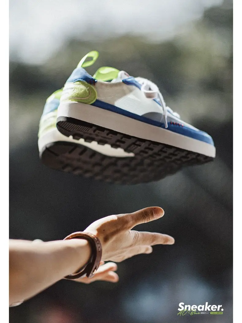 Maden Summer Color-Block Mesh Running Shoes Men Breathable Low-Top Tennis Sneakers Thick-soled Casual Versatile Anti-slip Shoes