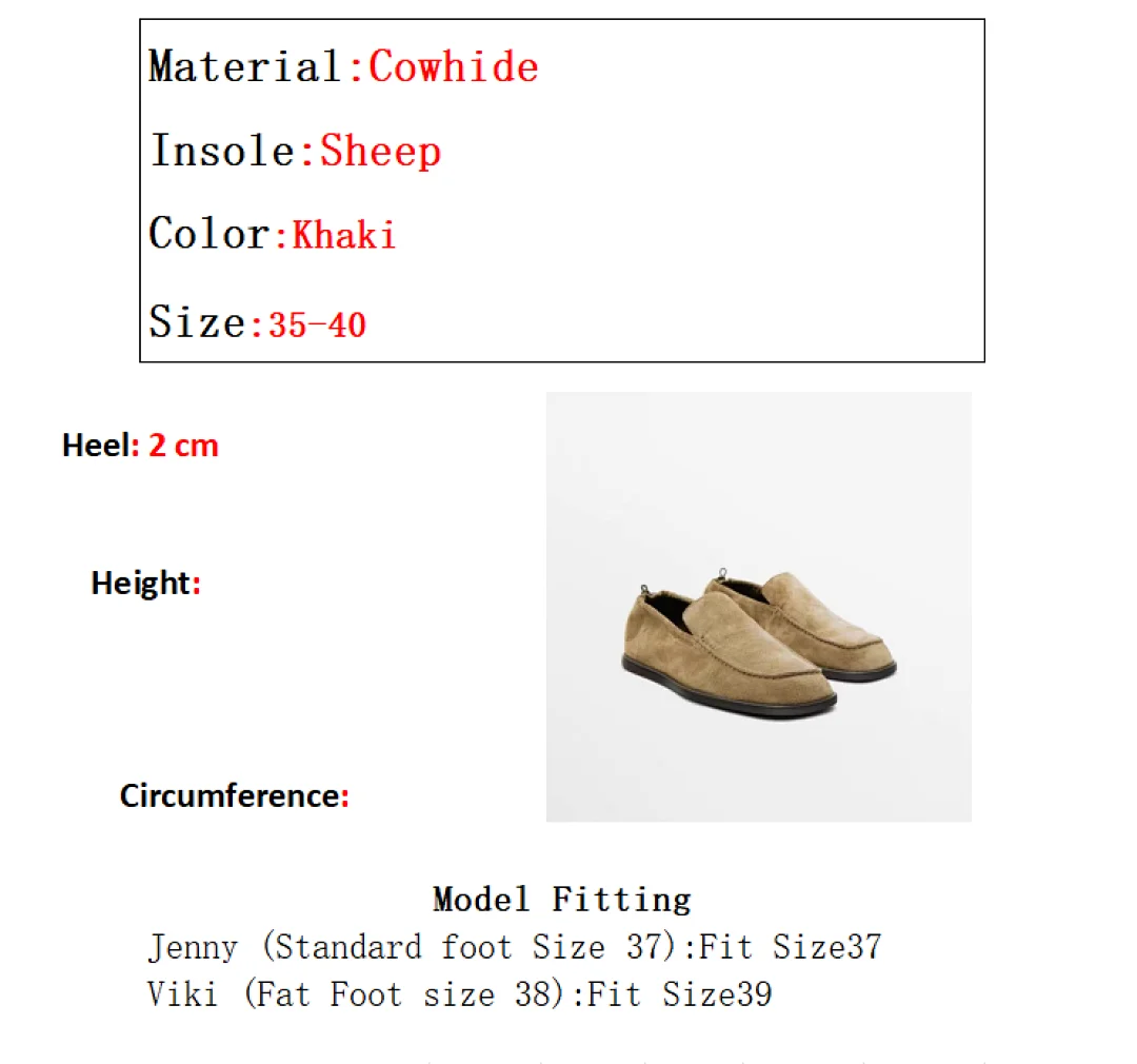 Maxdutti French Inide Folk Handmade Cowhide Suede Shoes Khaki Color Vintage Square Toe Woman Shoes Shoes For Woman Loafers