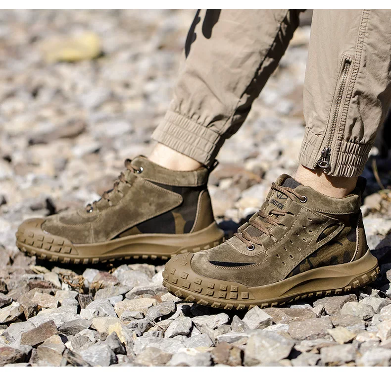 Camouflage Indestructible Shoes Puncture-Proof Safety Shoes Men Anti Scald Welding Boots Steel Toe Shoes Non-slip Work Boots