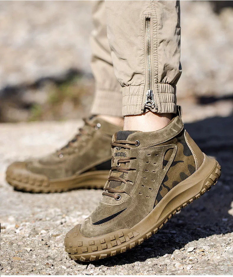 Camouflage Indestructible Shoes Puncture-Proof Safety Shoes Men Anti Scald Welding Boots Steel Toe Shoes Non-slip Work Boots