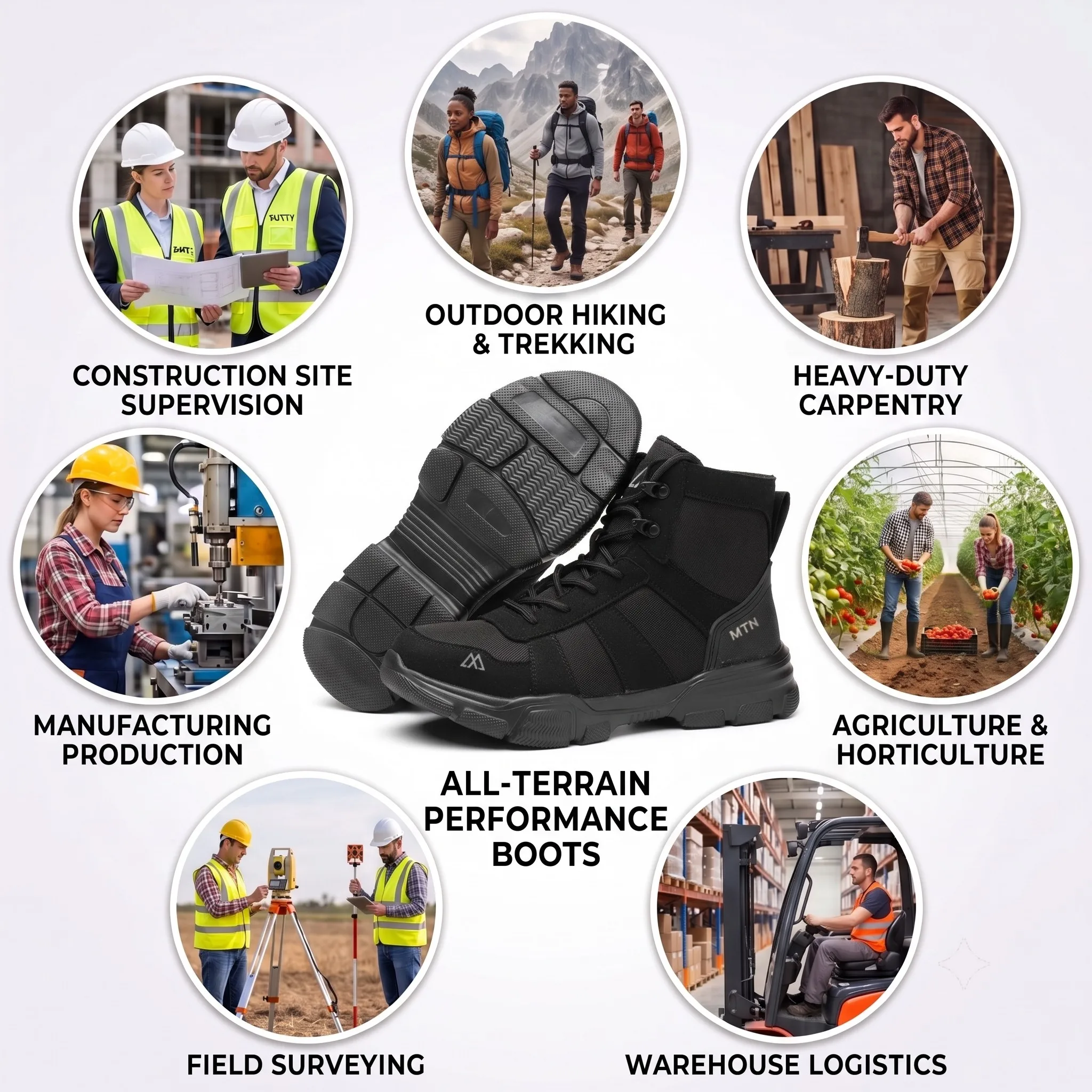 Comfortable Men's Safety Shoes Durable Men's Work Shoes Anti Smash Puncture Proof Factory Grade Outdoor Construction Footwear