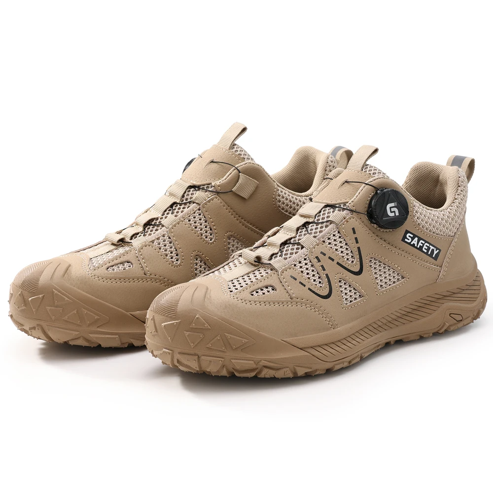 Breathable Men's Safety Shoes Work Sneakers Male Steel Toe Shoes Anti-Smash Anti Puncture Security Indestructible Shoes Non-slip