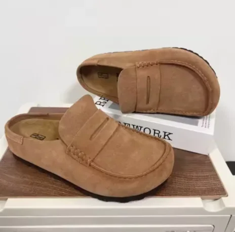 Retro Naples Style Suede Shoes for Men and Women, Versatile Casual Loafers, Flat, Breathable, with Soft Sole, for Daily Use