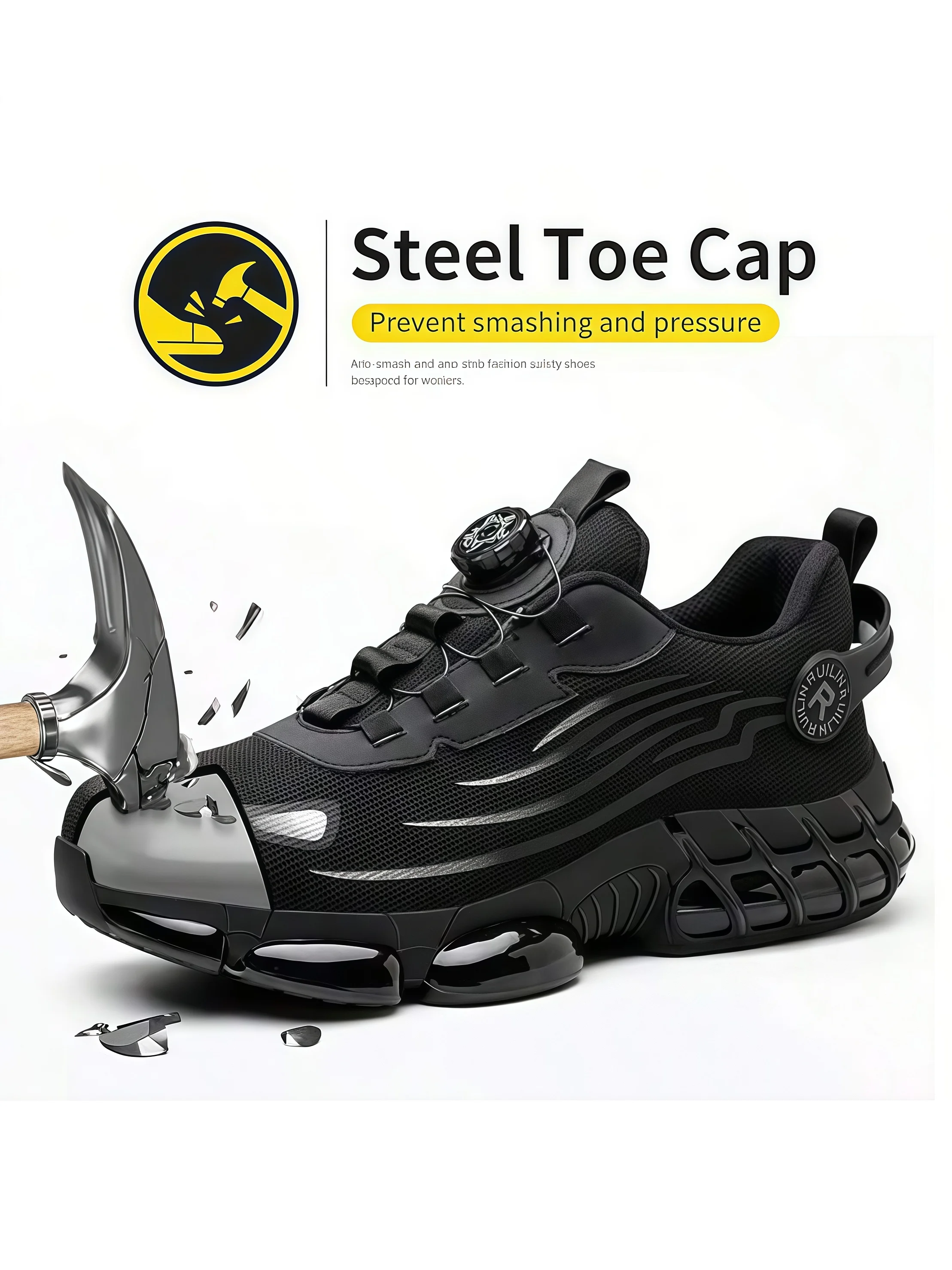 Industrial Men's Safety Boots Breathable Men's Work Shoes Puncture Proof Anti Impact Durable Comfort Construction Sneakers