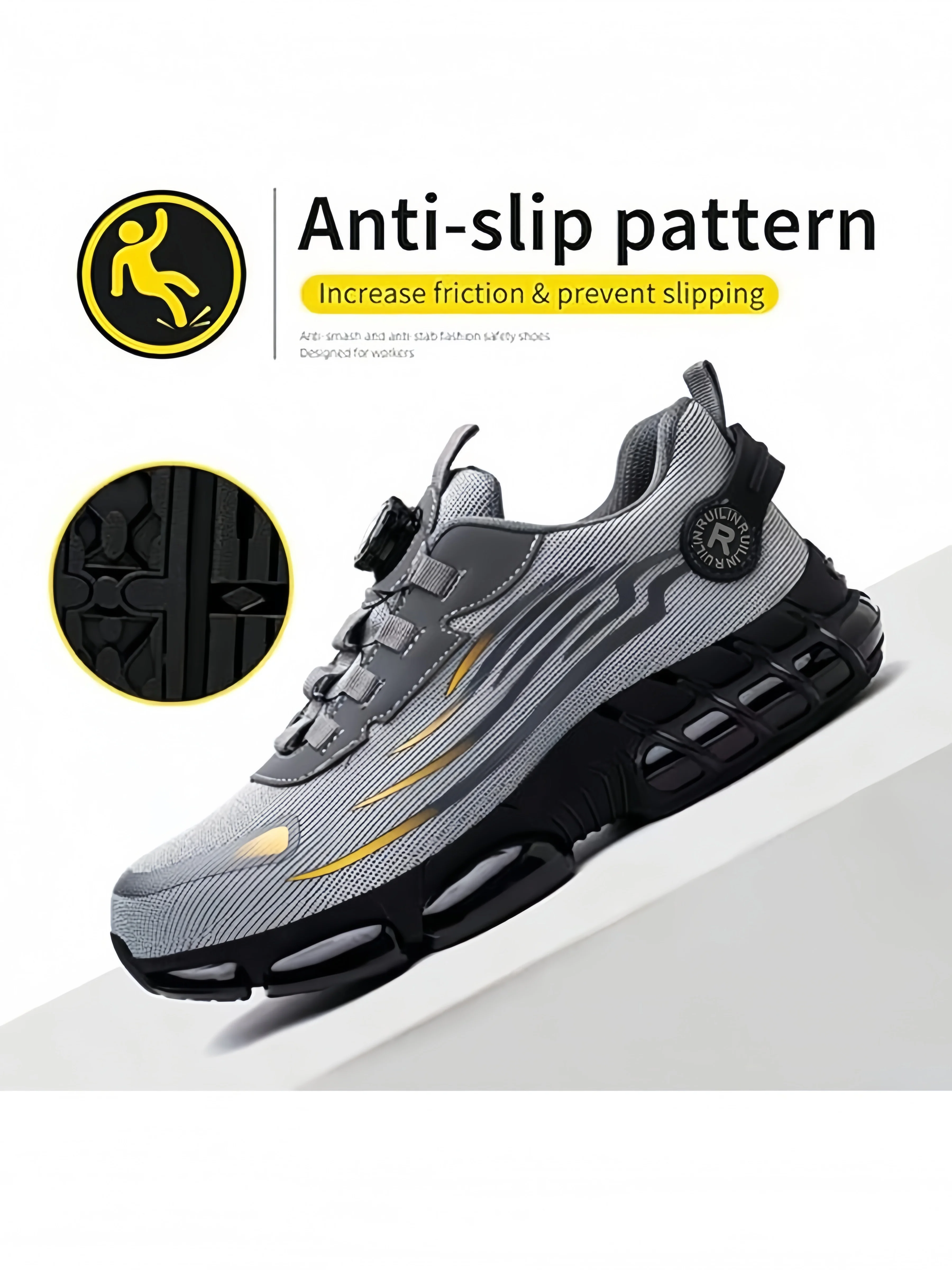 Industrial Men's Safety Boots Breathable Men's Work Shoes Puncture Proof Anti Impact Durable Comfort Construction Sneakers
